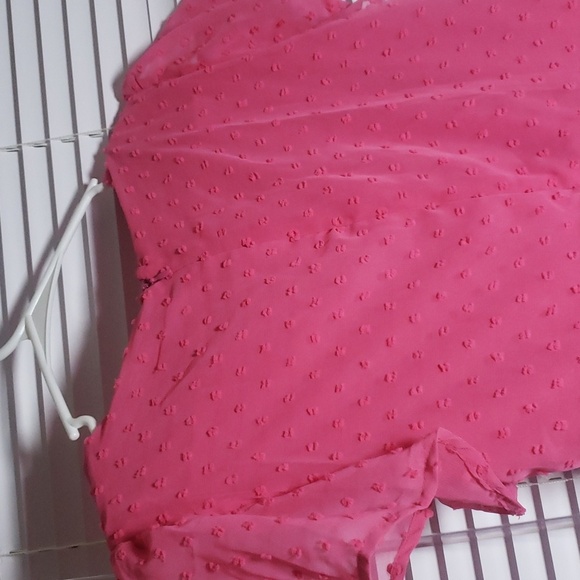 NWT M Lulus Hot Pink Swiss Dot Wrap Mini Romper - Picture 9 of 9